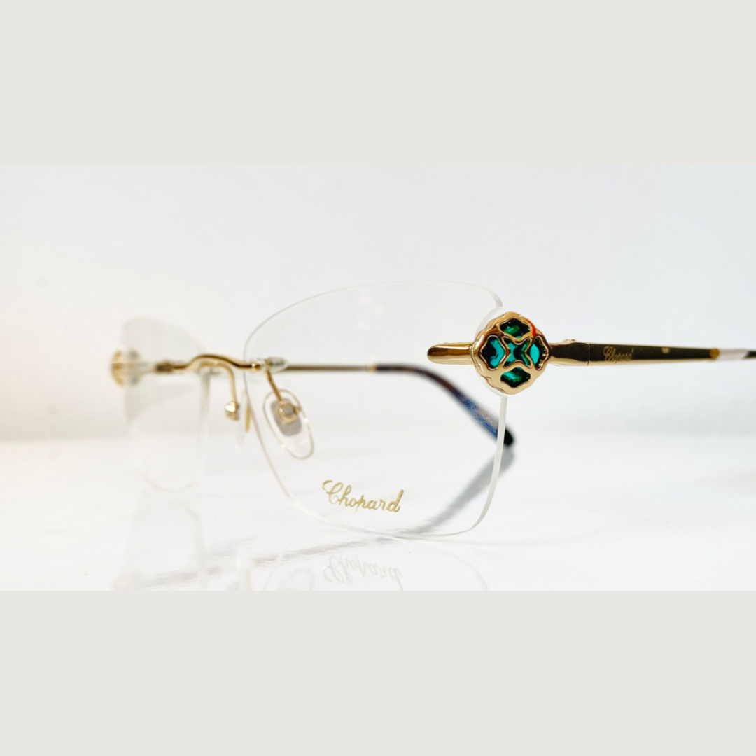 Montatura per occhiali Chopard - Senza montatura placcata in oro 23 carati | Modello VCHF86S