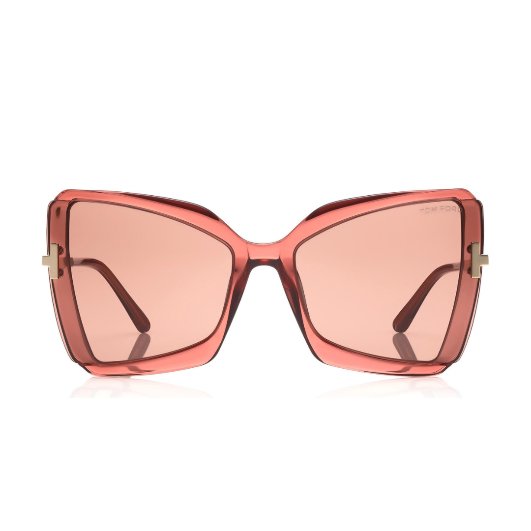 Lunettes de soleil Tom Ford | Modèle FT0766 72Y - Rose Antique Transparent